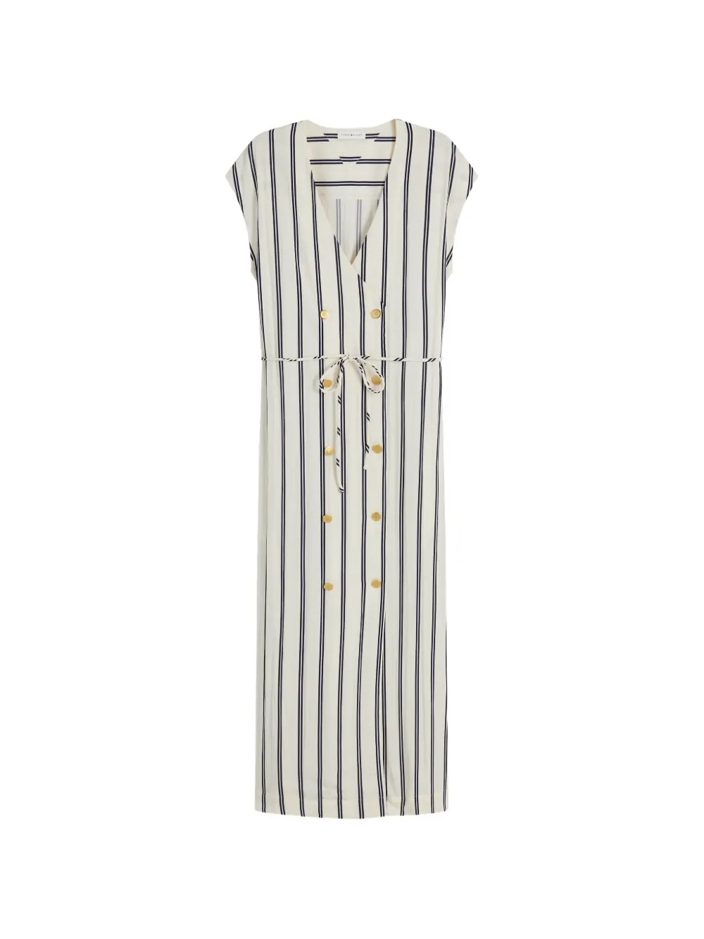 Tommy Hilfiger striped double-breasted midi dress - Toni neutri