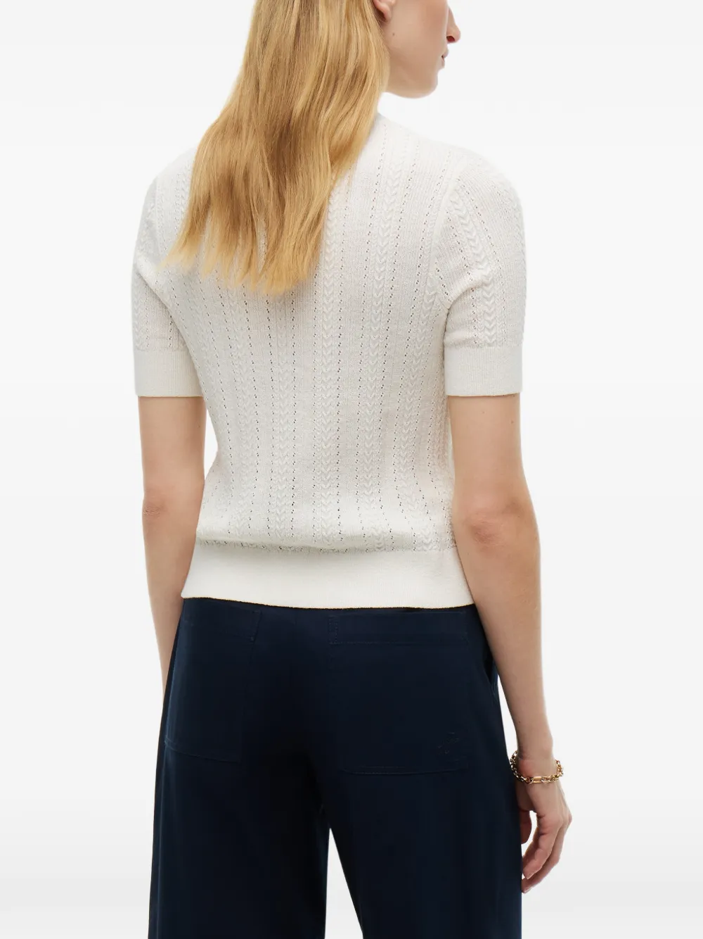 Tommy Hilfiger Kabelgebreid vest Wit
