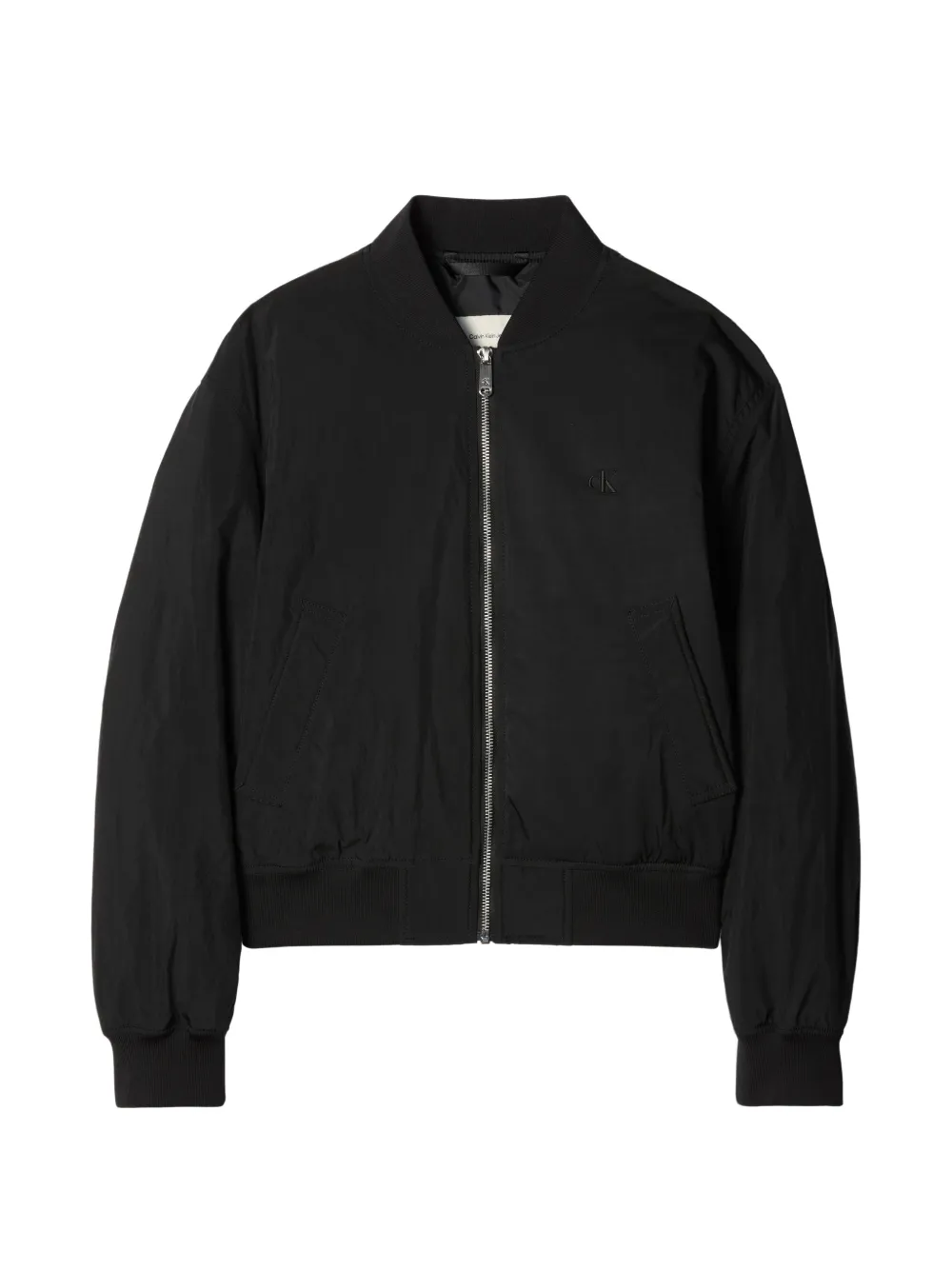 Calvin Klein logo-embroidered zip-up jacket - Nero