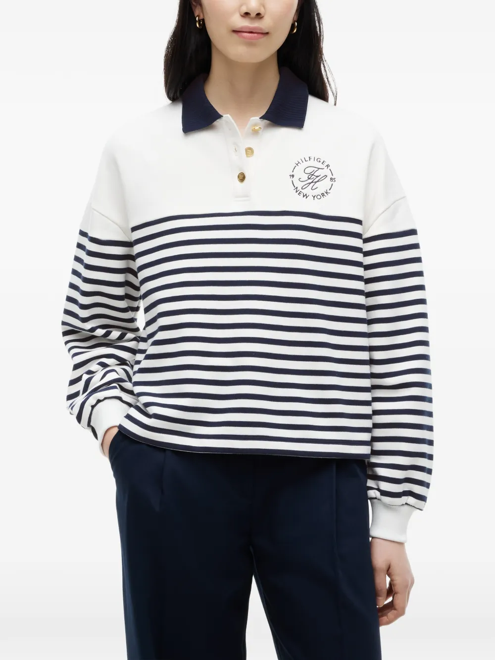 Tommy Hilfiger Gestreept poloshirt Wit