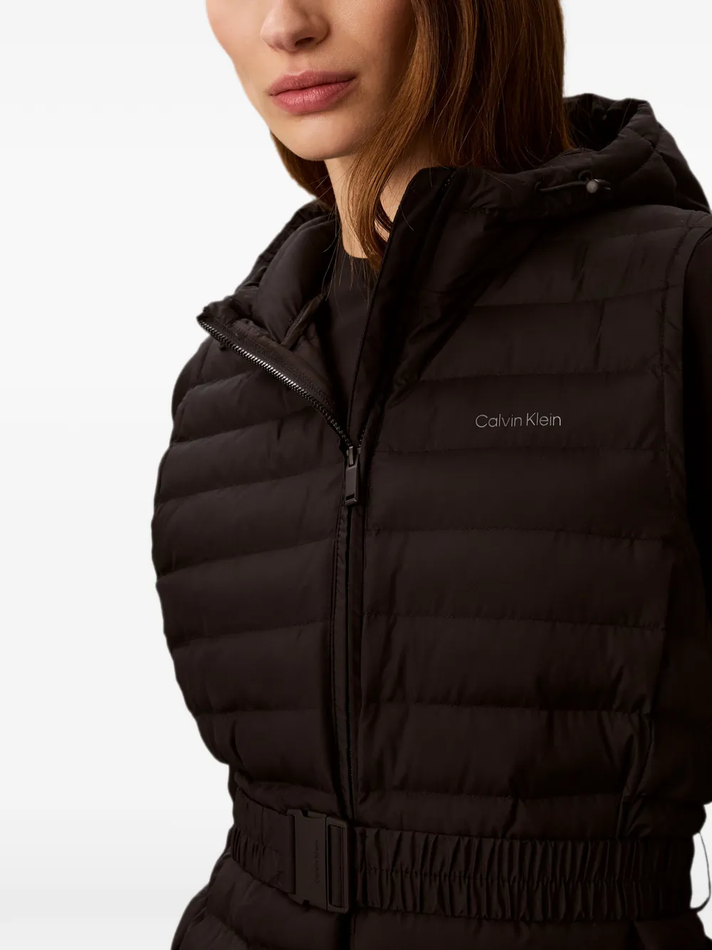 Calvin Klein Bodywarmer met capuchon Zwart