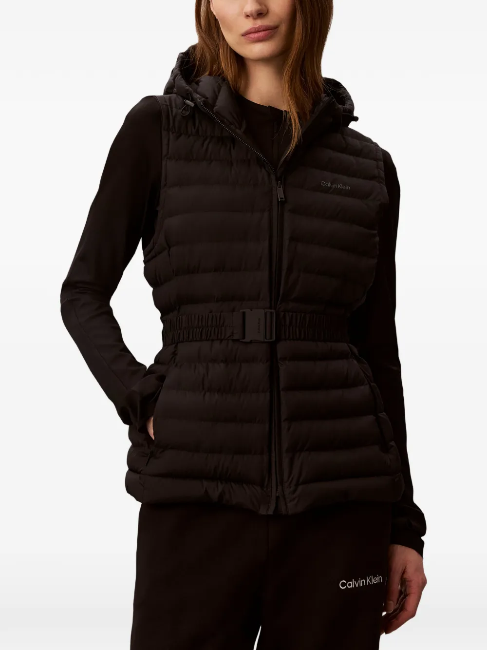 Calvin Klein Bodywarmer met capuchon Zwart