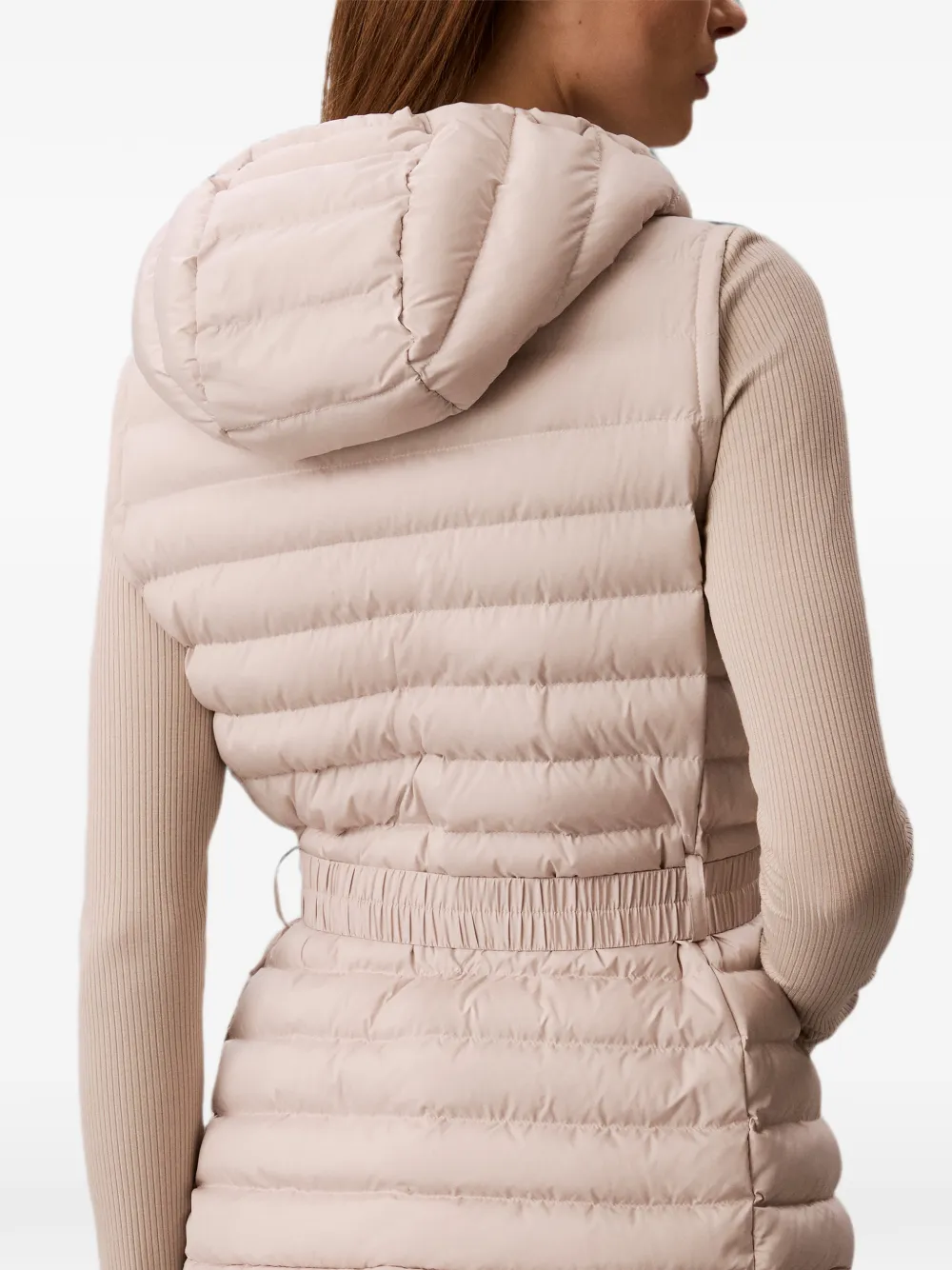 Calvin Klein Quilted Hooded Gilet in Neutrals, view 5
