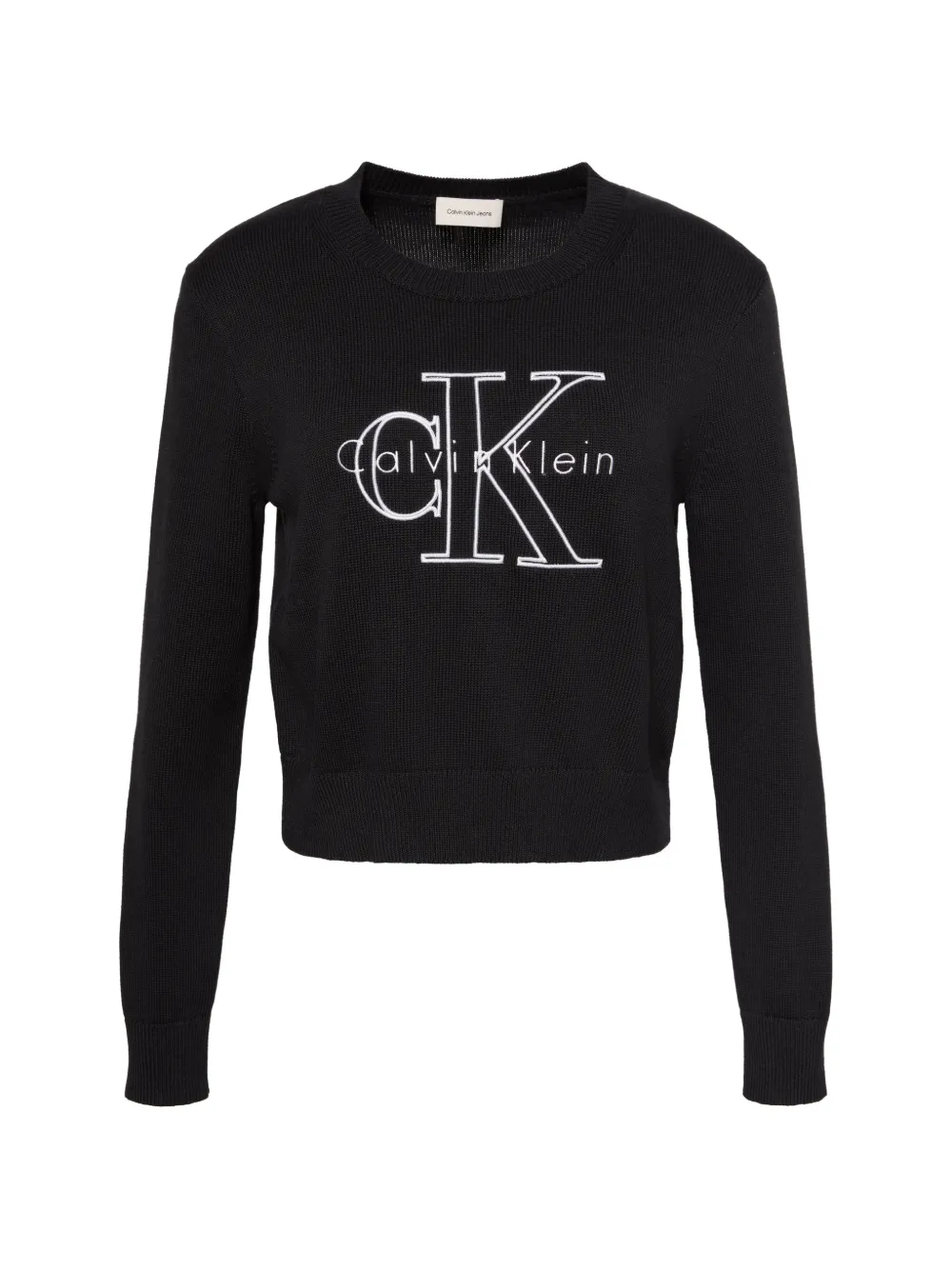 Calvin Klein logo-embroidered sweater - Nero