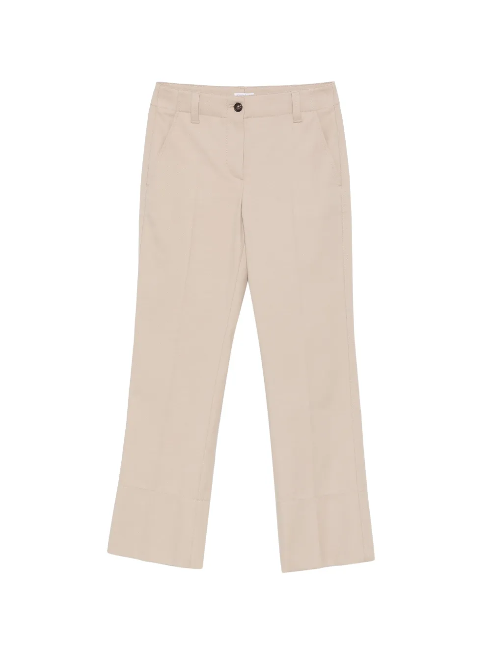 Brunello Cucinelli pressed-crease straight-leg trousers - Toni neutri