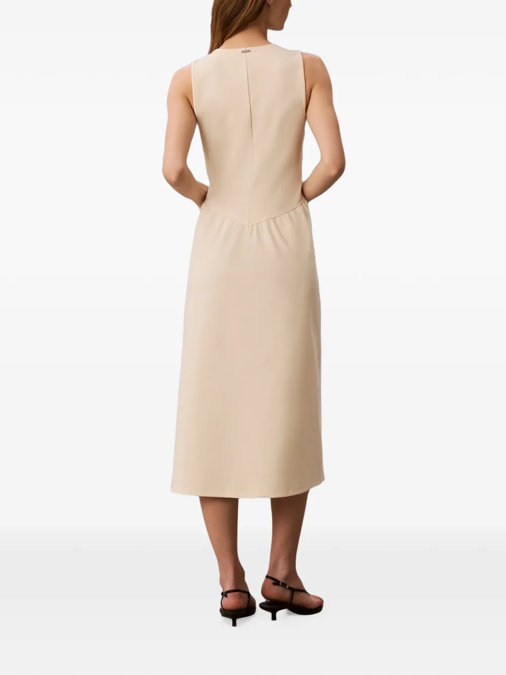 Calvin Klein Mouwloze midi-jurk Beige