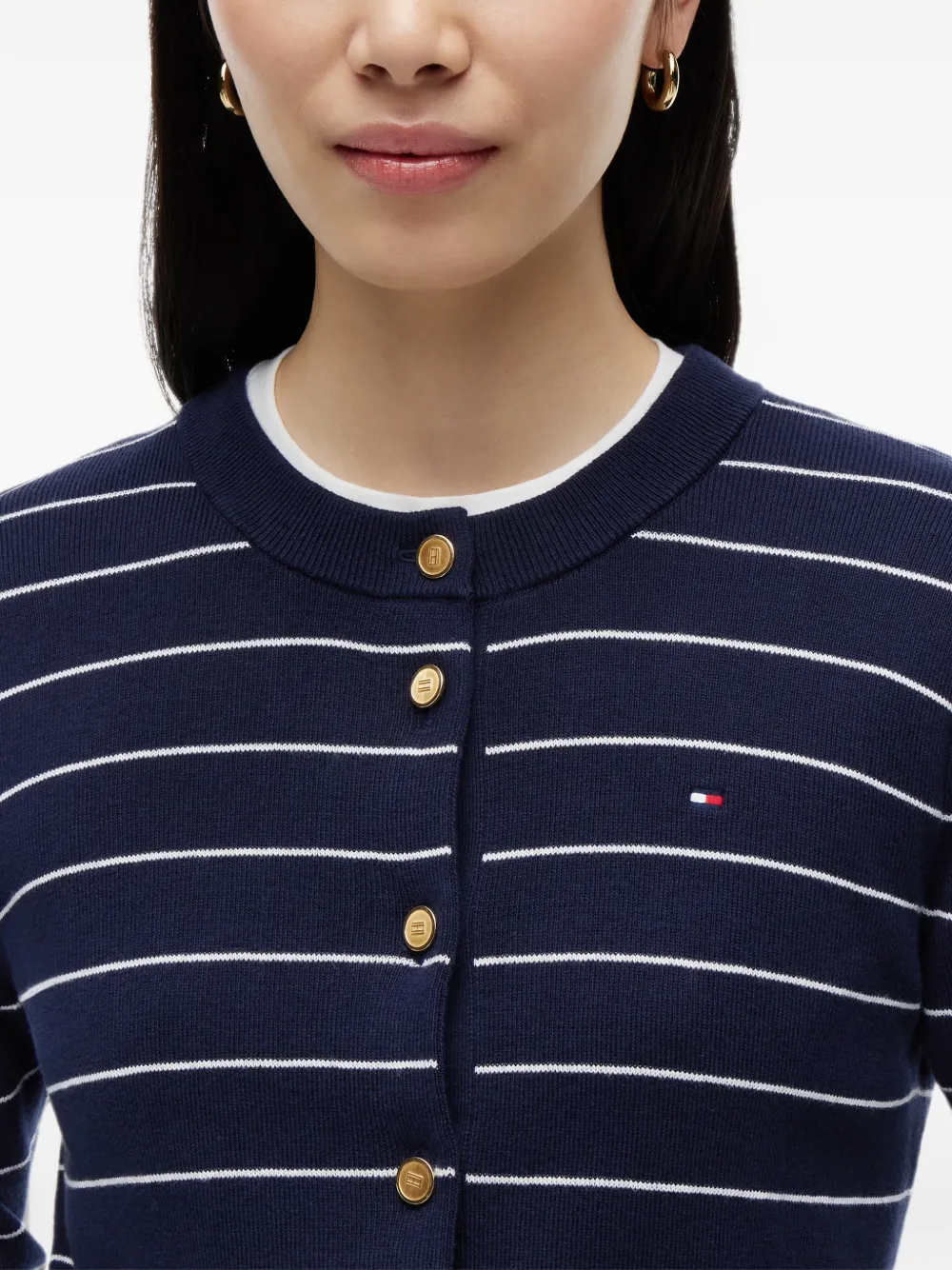 Tommy Hilfiger Gestreept vest met knopen Blauw