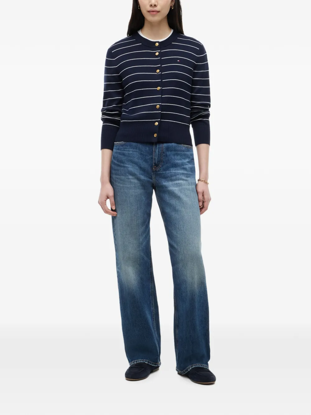 Tommy Hilfiger Gestreept vest met knopen Blauw