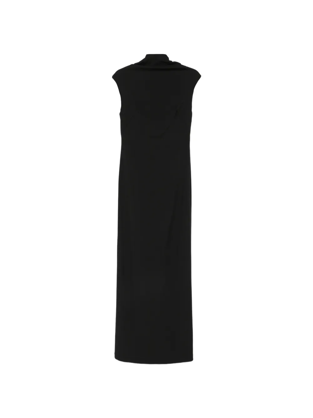 Brunello Cucinelli monili-trim V-back gown - Black