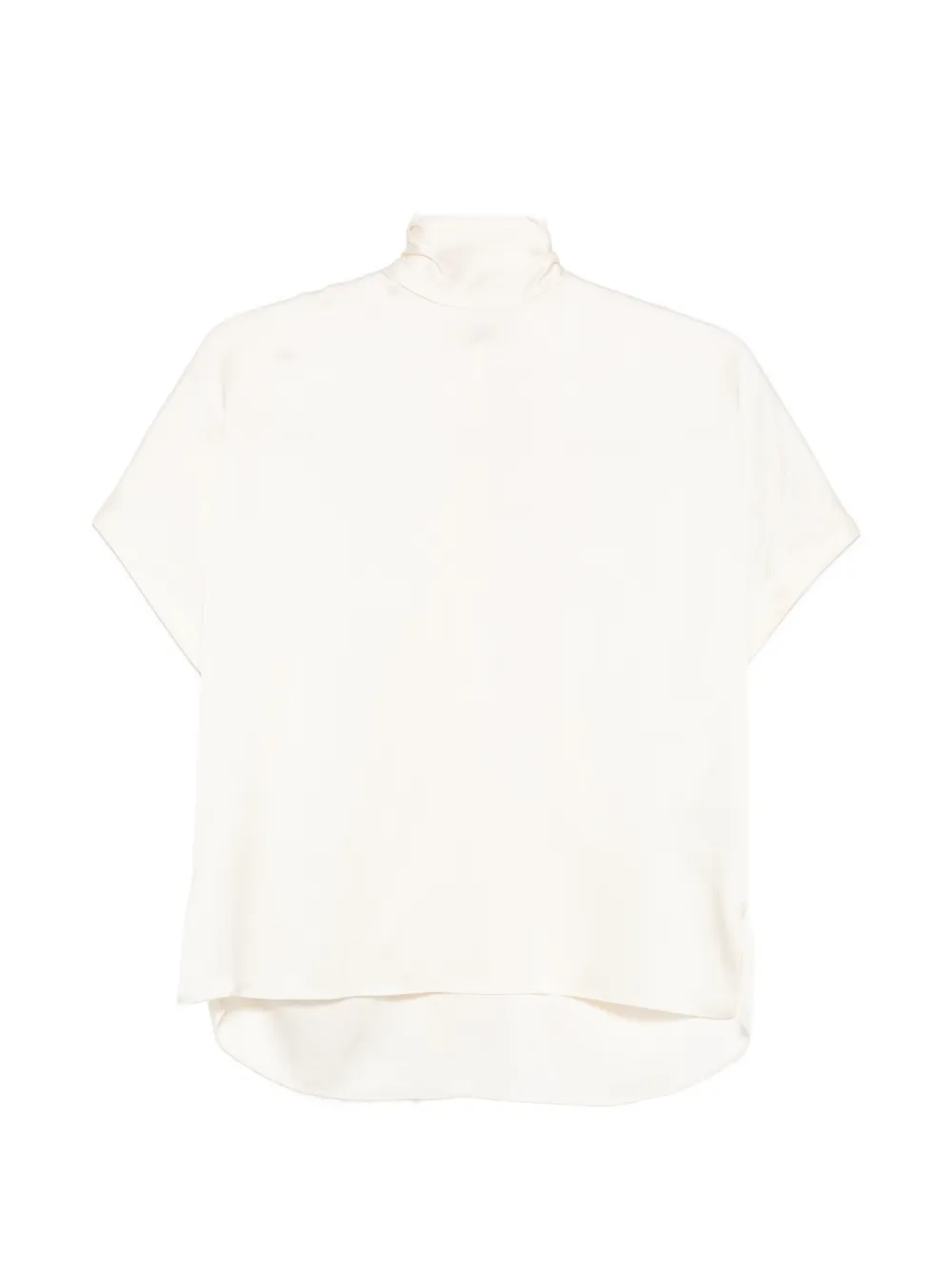 Brunello Cucinelli high-neck silk blouse - Nude