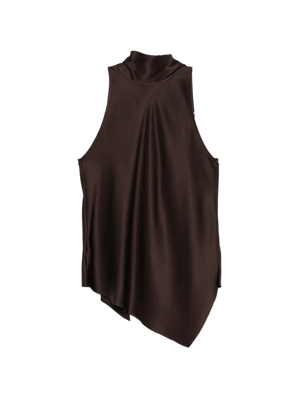 Brunello Cucinelli asymmetric-hem silk top - Marrone