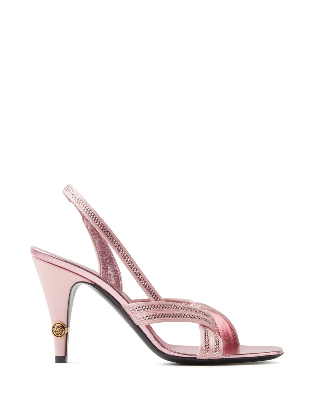 Versace Gianni verfraaide nappa en satijnen slingbacks 90 mm Roze