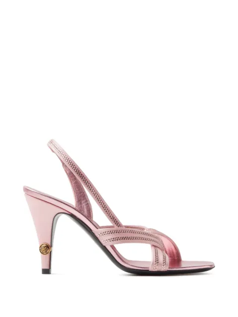 Versace zapatillas Gianni de satén y napa con tacón de 90mm