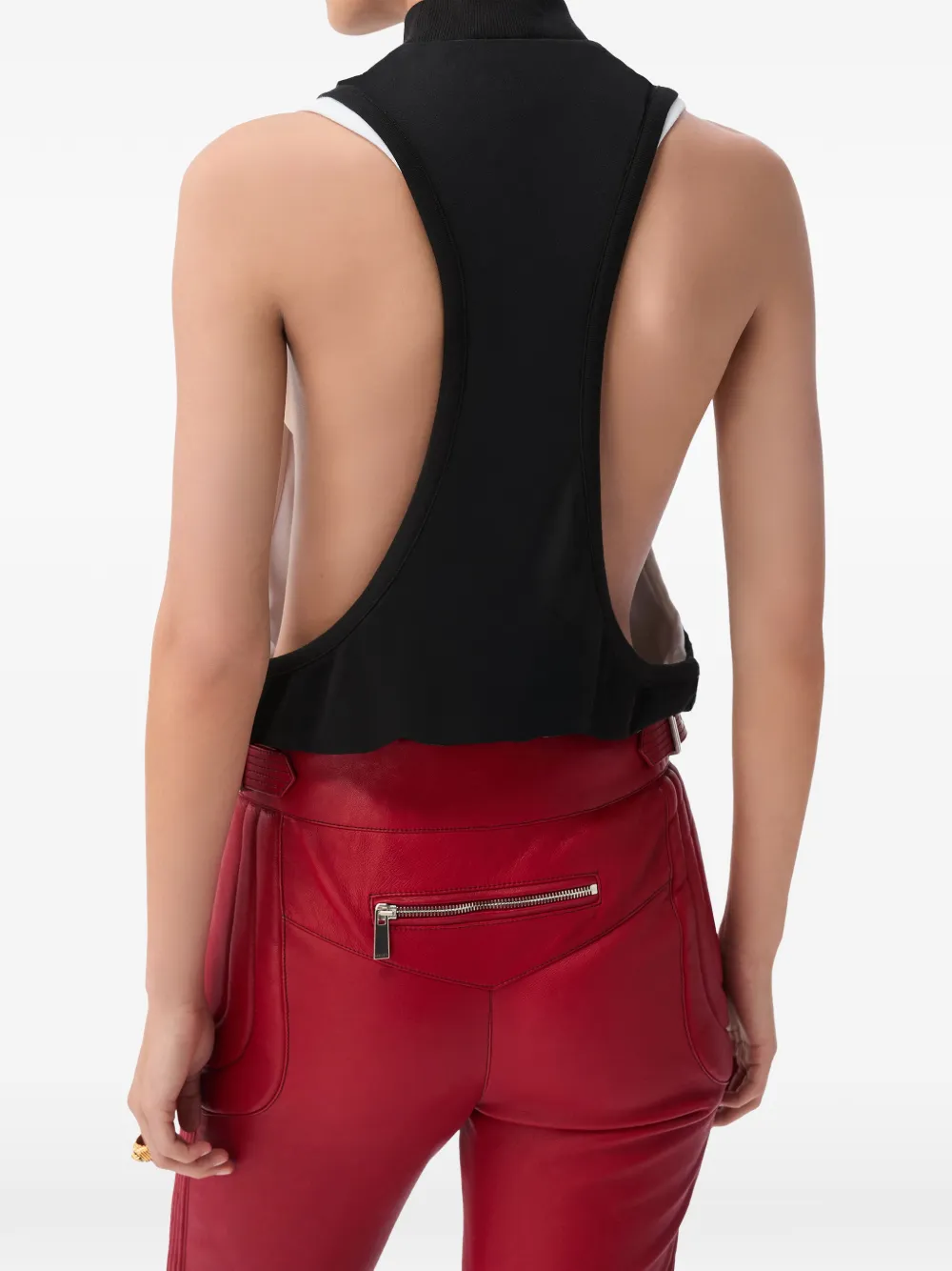 Versace Geborduurde stretch katoenen jersey tanktop Zwart