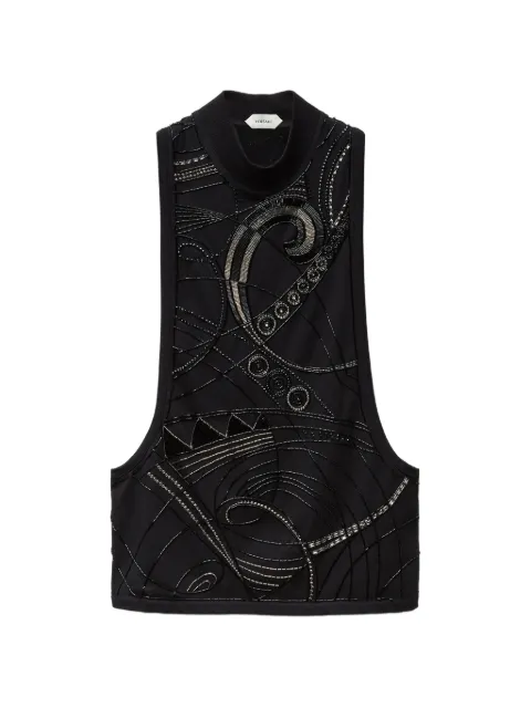 Versace Besticktes Tanktop aus Baumwollstretch
