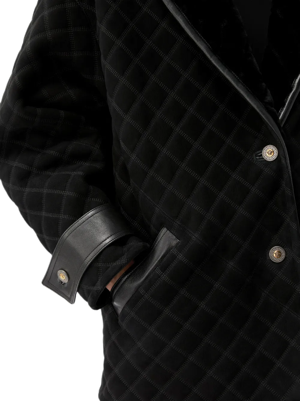 Versace Lammy gewatteerde jas Zwart
