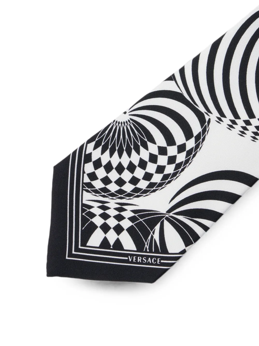 Versace Zijden twill stropdas met print Wit