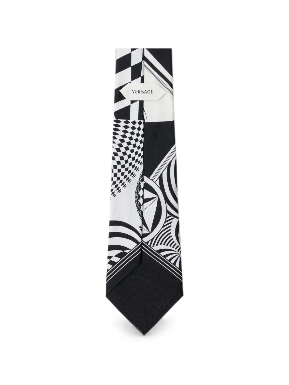 Versace printed silk twill tie - Bianco