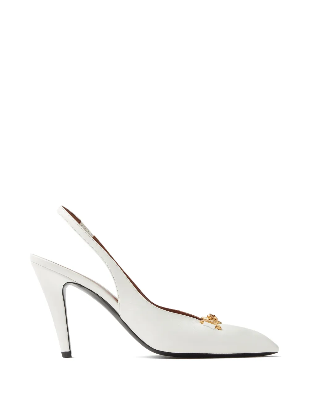 Versace Clelia Slingback-Pumps aus Nappaleder 90mm - Weiß