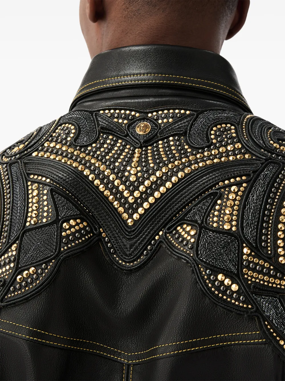 Versace Nappa blouse met borduurwerk Zwart