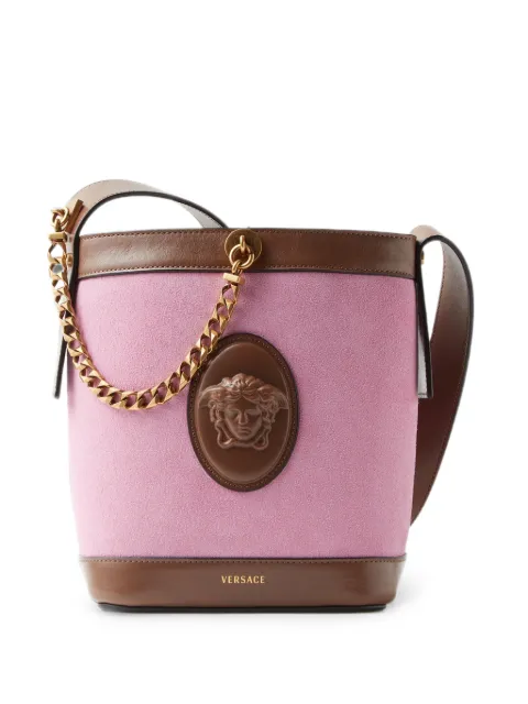 Versace Pivot mini suede bucket bag