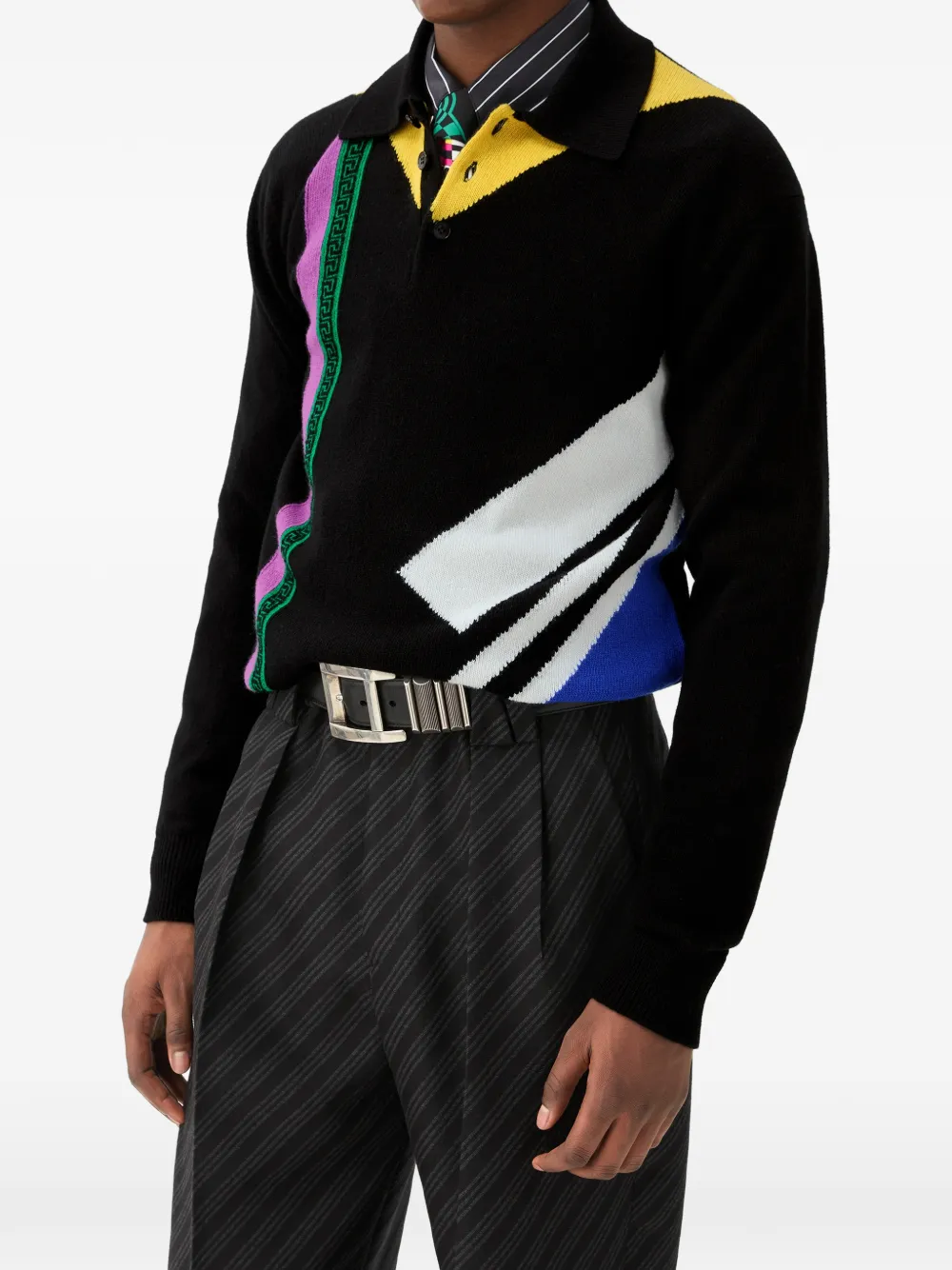 Versace Trui met Greca-patroon Zwart