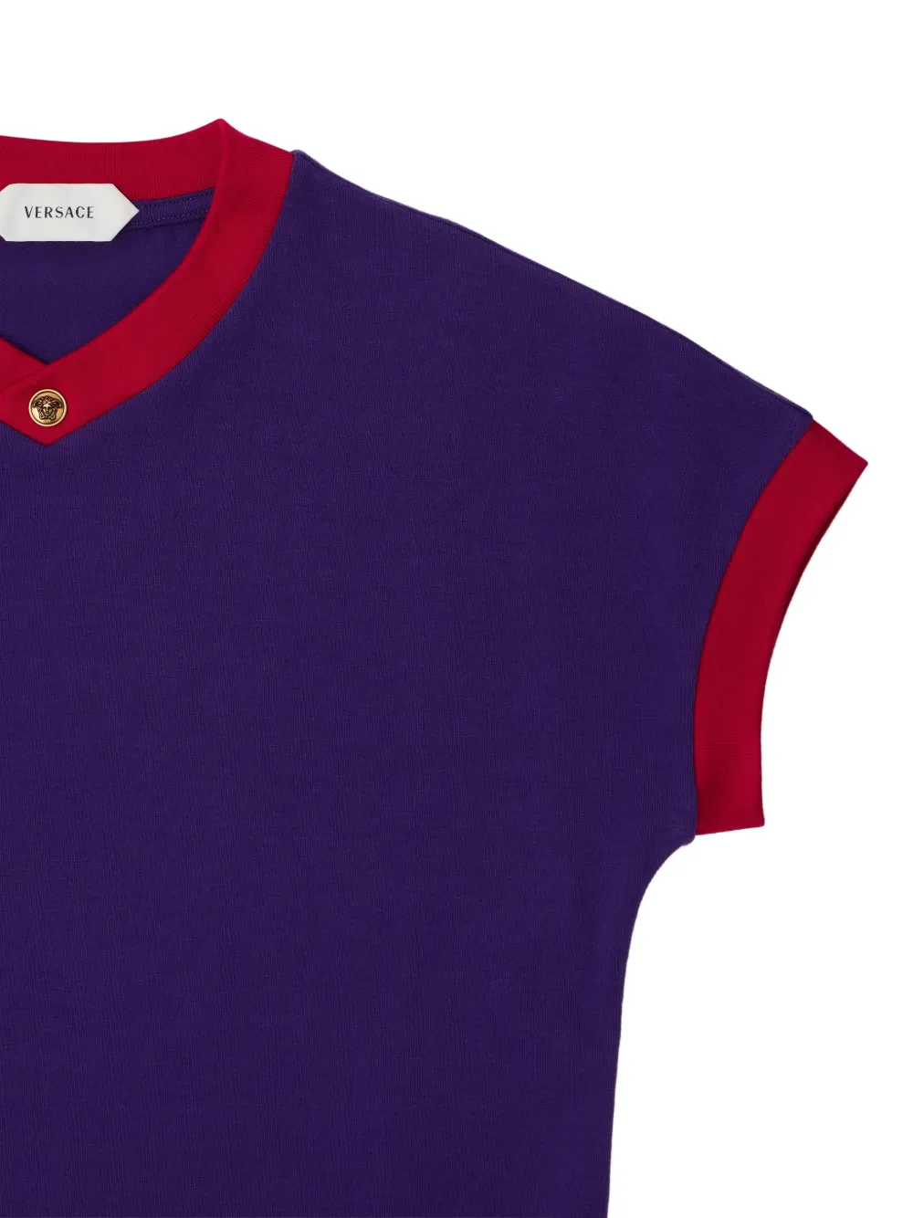 Versace Stretch-katoenen-jersey T-shirt Paars