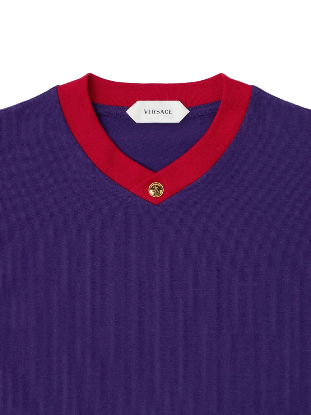 Versace Stretch-katoenen-jersey T-shirt Paars