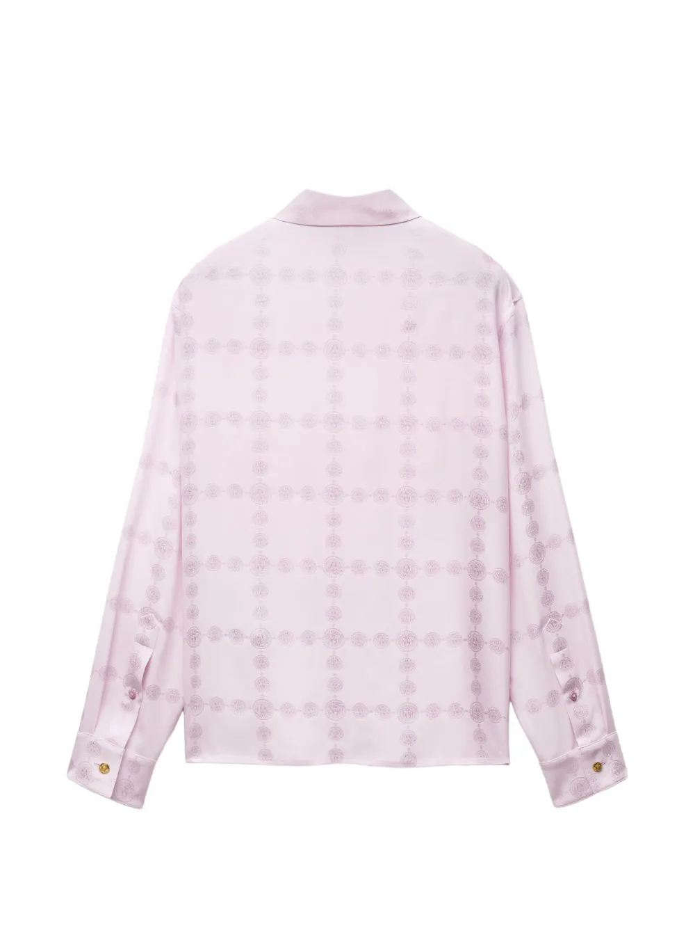 Versace Zijden crêpe satijnen blouse met jacquard Roze