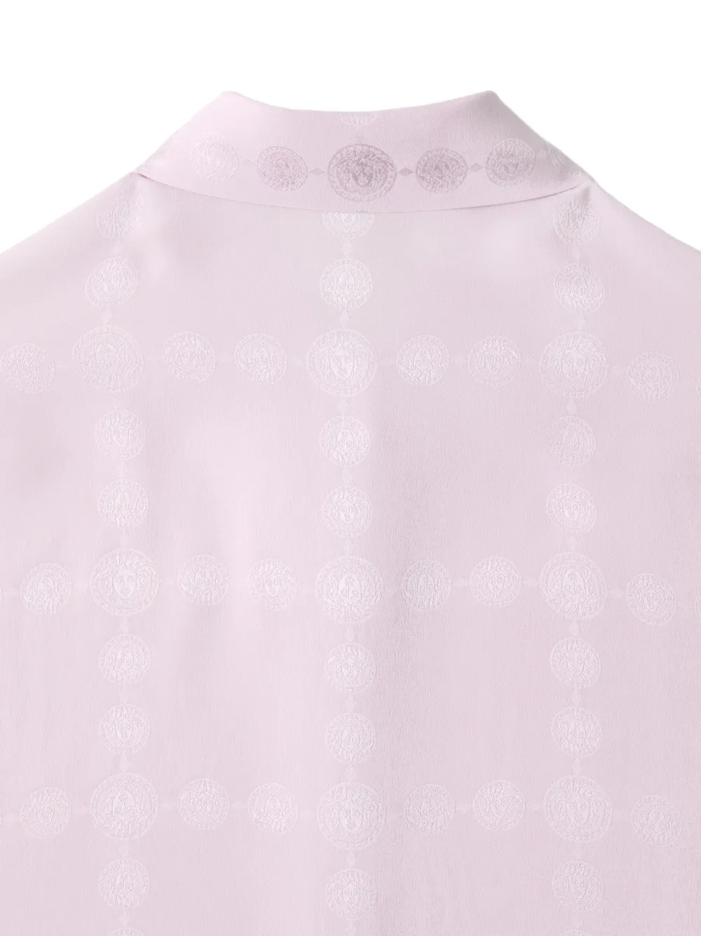 Versace Zijden crêpe satijnen blouse met jacquard Roze