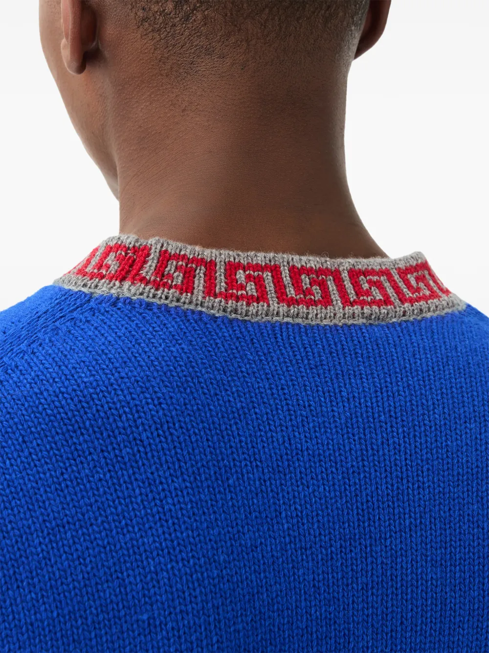 Versace Kasjmier en wollen trui met ronde hals Blauw