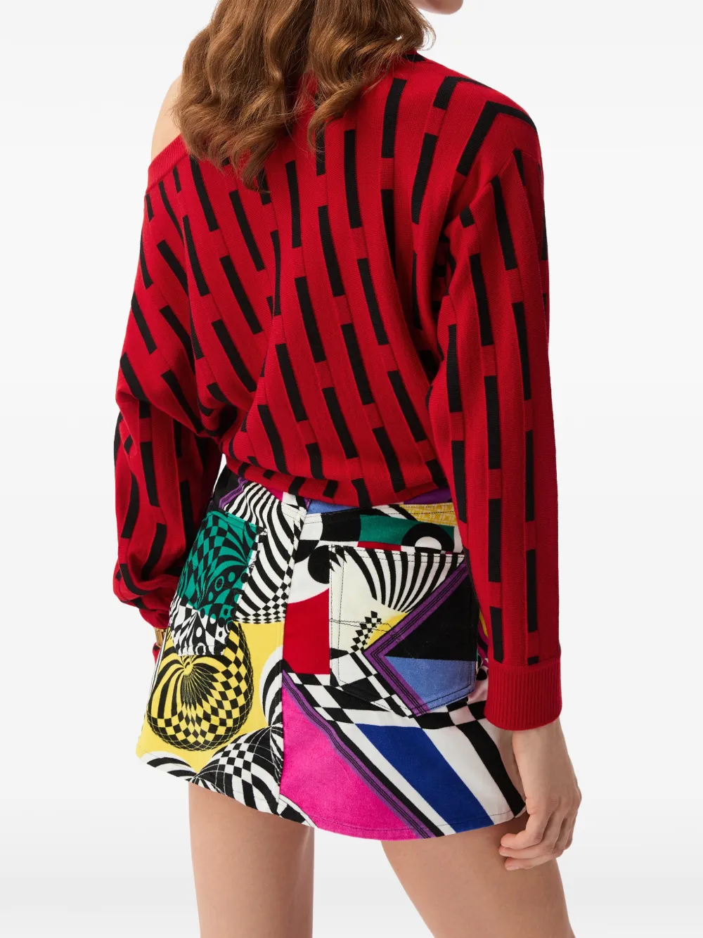 Versace Wollen trui met geborduurd logo Rood