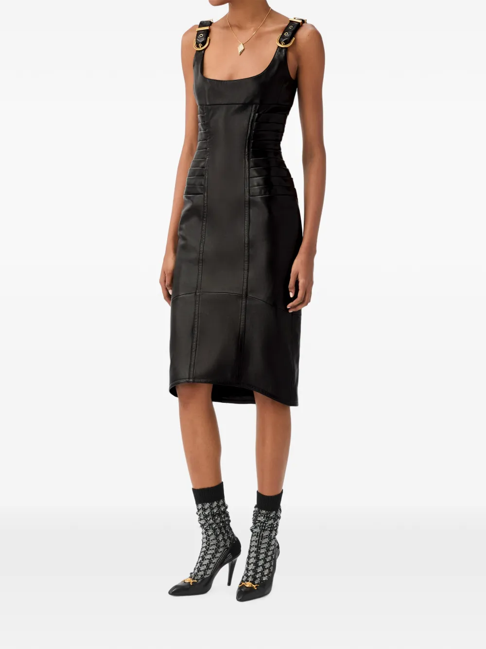 Versace Nappa midi-jurk Zwart