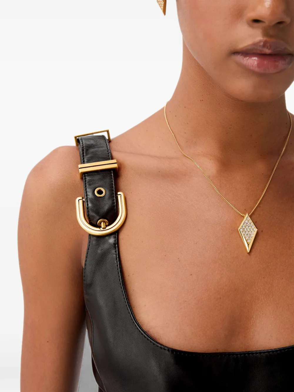 Versace Nappa midi-jurk Zwart