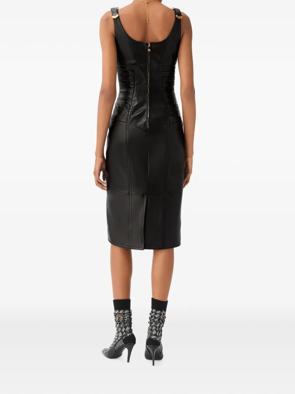 Versace Nappa midi-jurk Zwart