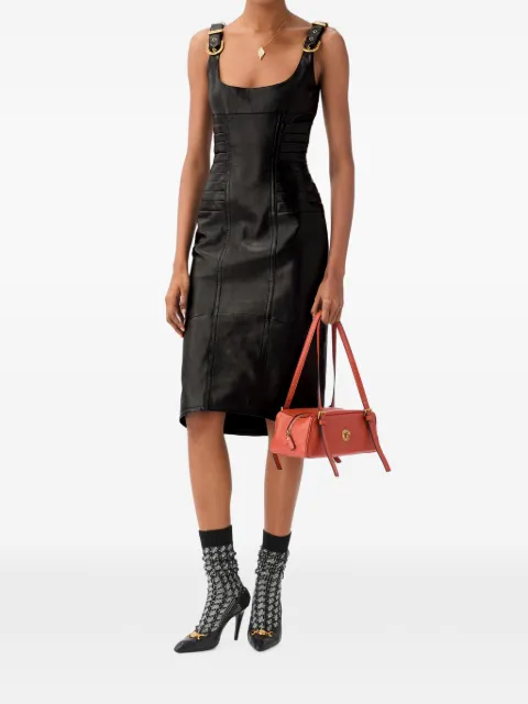 Versace robe mi-longue en cuir Nappa