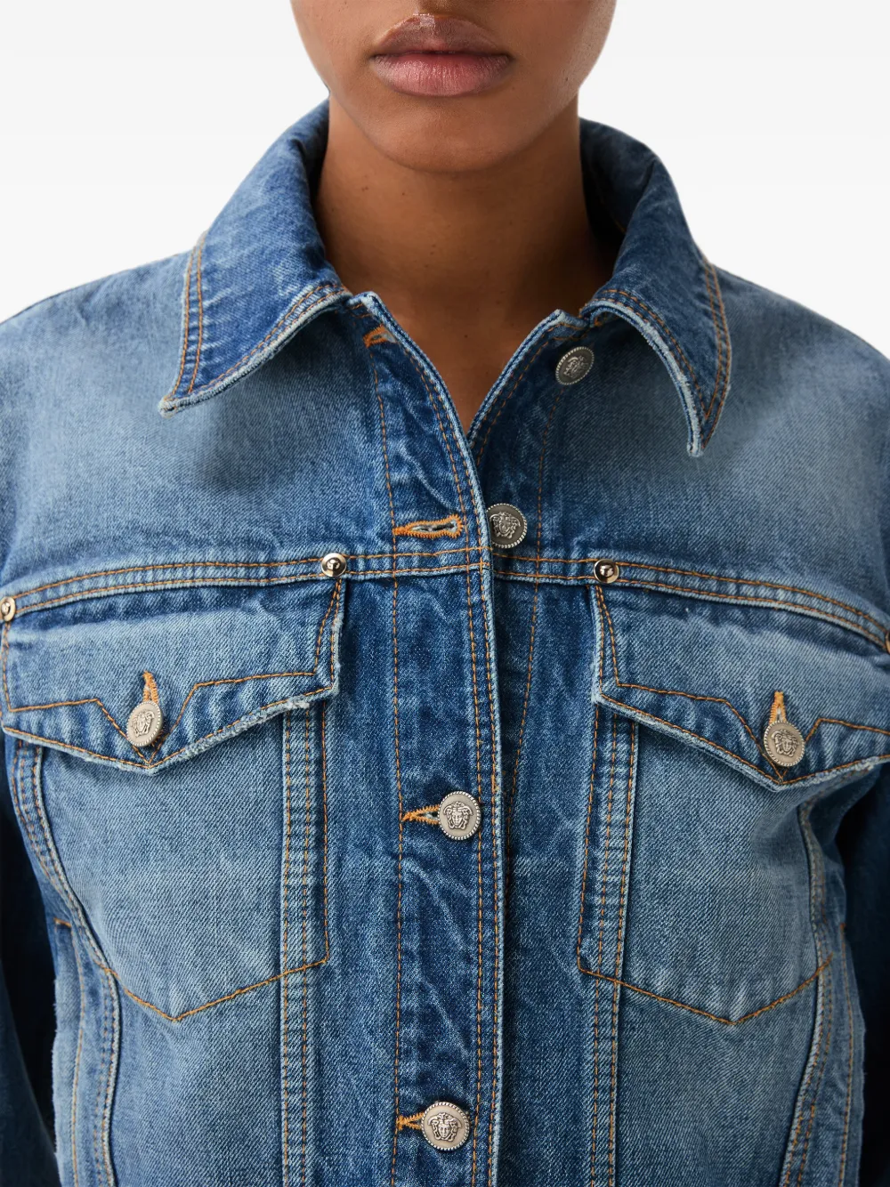Versace Denim Blouson in Blue, view 3