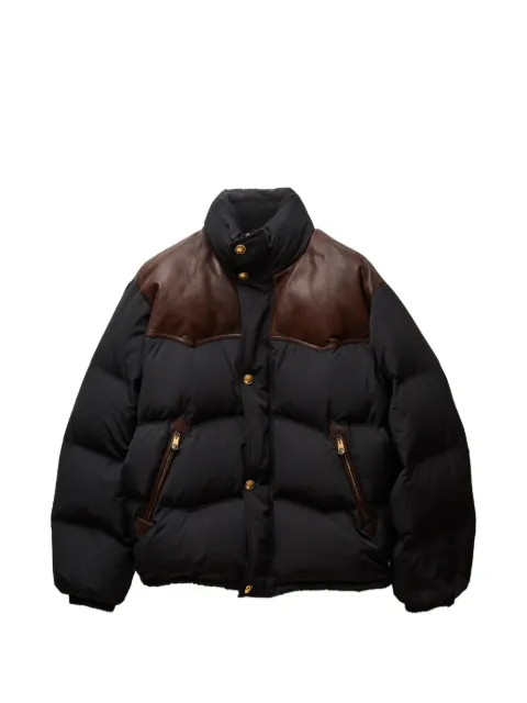 Versace leather-trim padded jacket