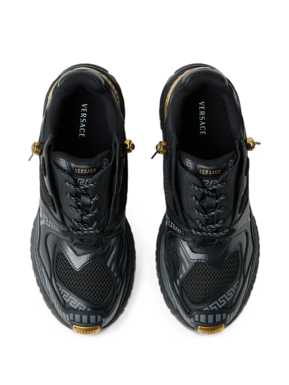 Versace Icaro leather sneakers Zwart