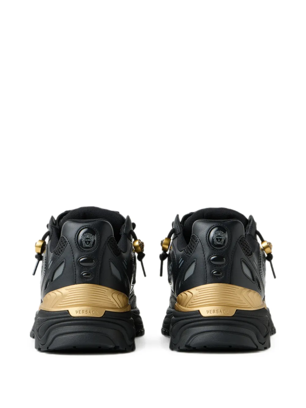 Versace Icaro leather sneakers Zwart