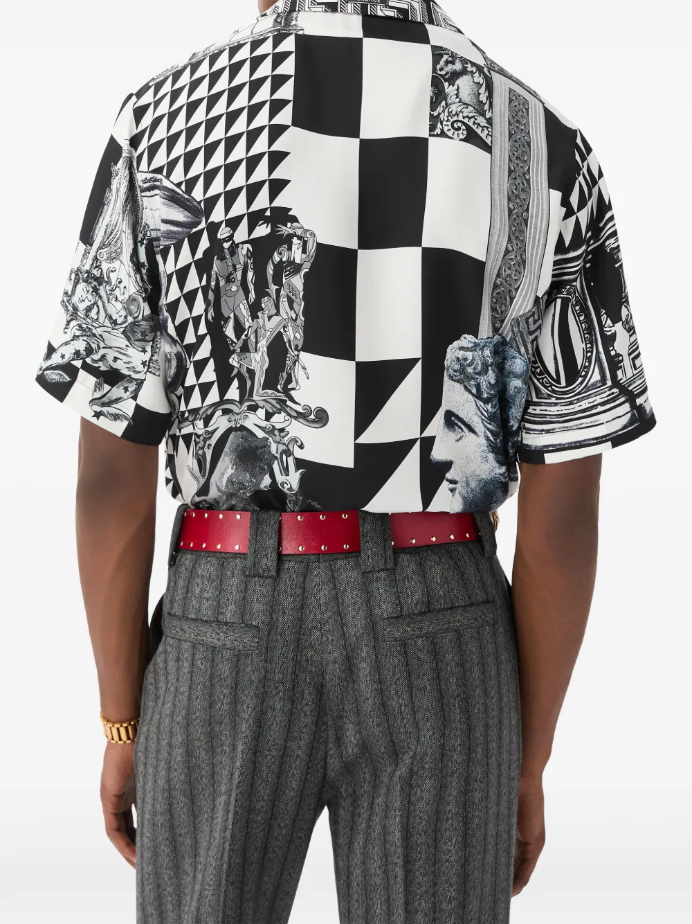 Versace Medusa Collage silk shirt Zwart