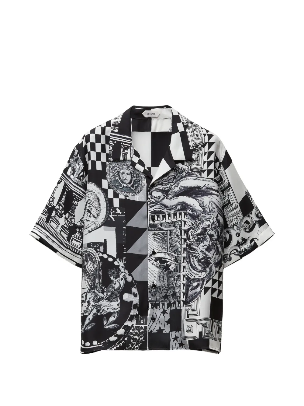 Versace printed silk-twill regular shirt - Schwarz