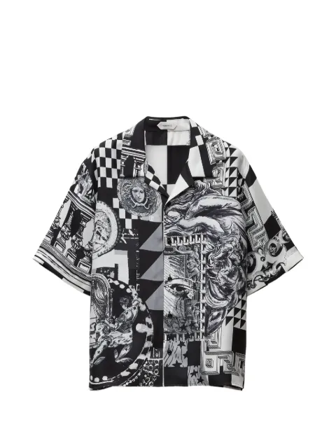 Versace camisa de seda y sarga estampada