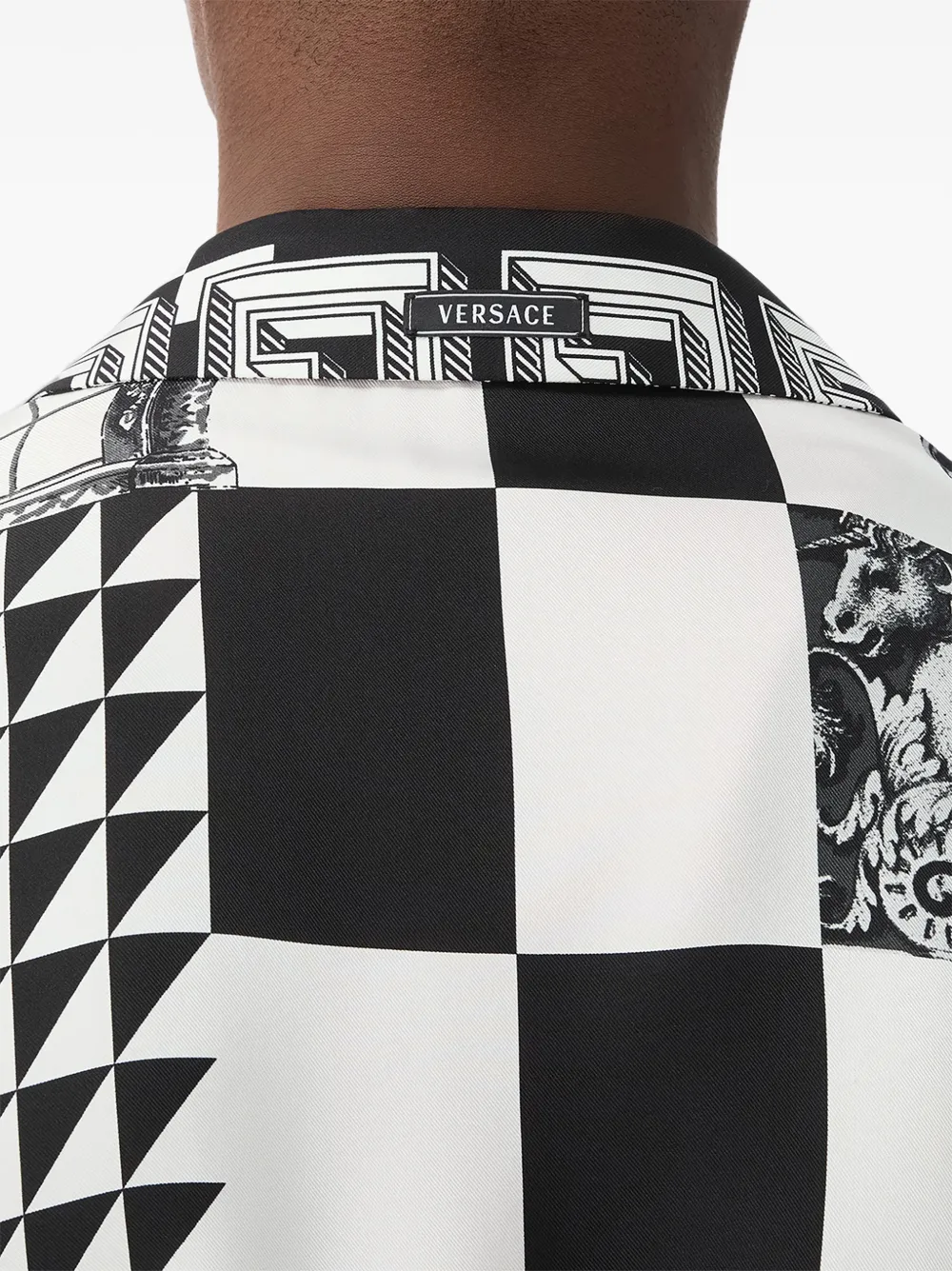 Versace Medusa Collage silk shirt Zwart