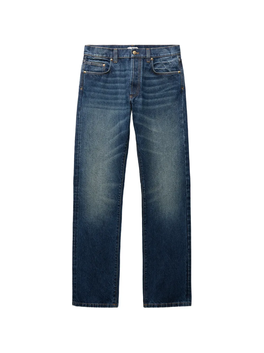 Versace embroidered-detail straight jeans - Blu
