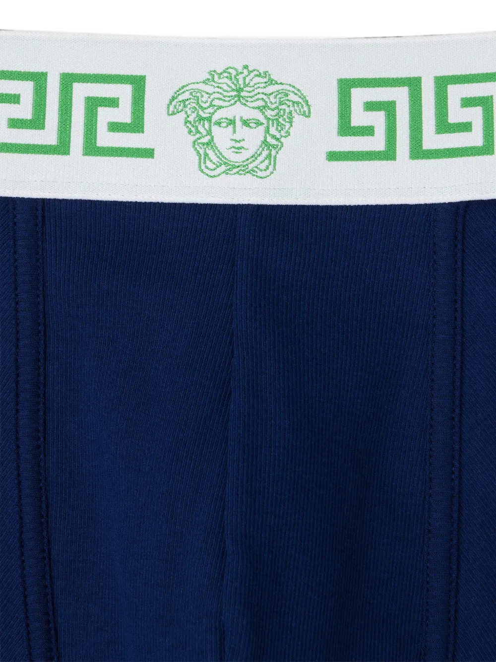 Versace Geribbelde katoenen-jersey boxershorts Blauw