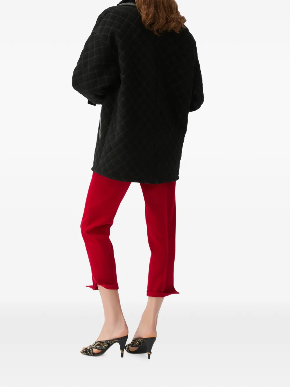Versace Wollen grain-de-poudre pantalon Rood