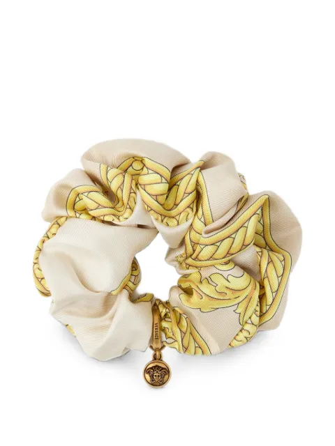 Versace printed silk twill scrunchie