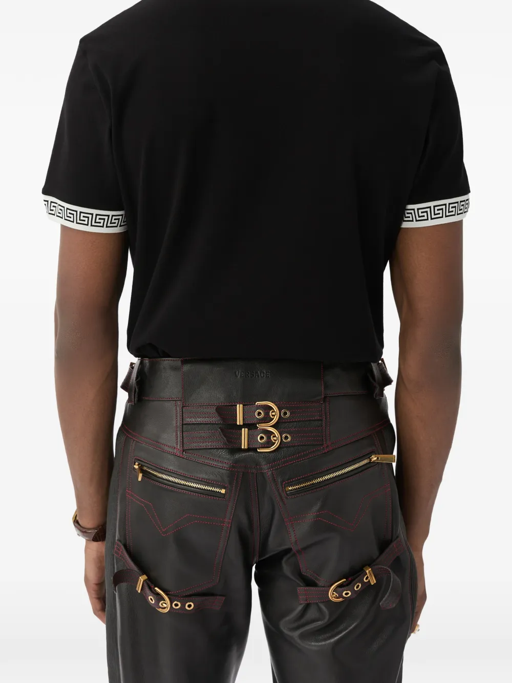 Versace Stretch-katoenen jersey T-shirt Zwart