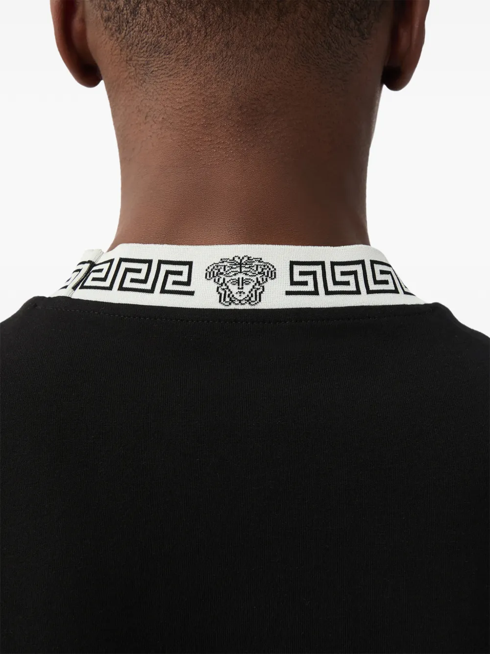 Versace Stretch-katoenen jersey T-shirt Zwart